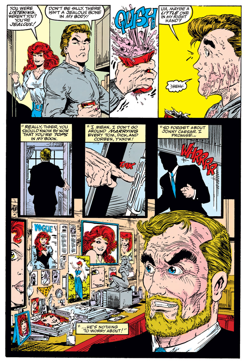 Mary Jane being stalked by her obsessive landlord, Jonathon Caesar.